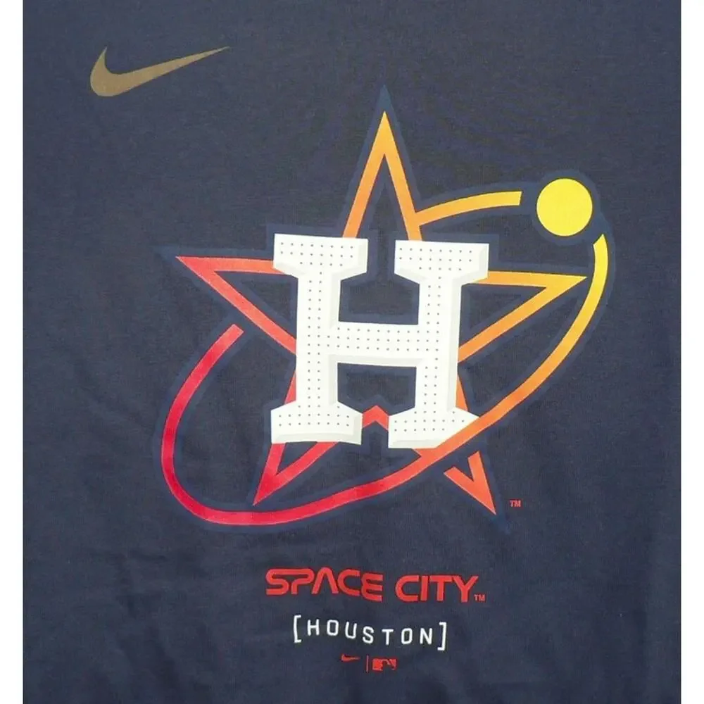 Nike Boys Houston Astros Space City Graphic T-Shirt‎ in Midnight Navy Large $28